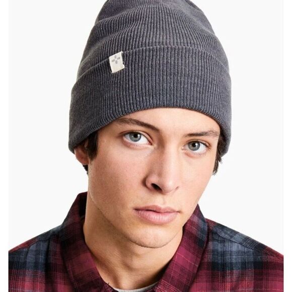 SUN + STONE - NWT - Men’s Tall Solid Beanie in Heathered Grey. Machine Washable - Picture 2 of 11